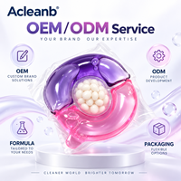 3-en-1 Capsules de lessive écologiques jetables en forme de Q avec billes parfumées, couleurs personnalisées, parfum, OEM, ODM, emballage marque privée