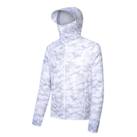Vente en gros Full Zip Chasse Protection solaire Résistant à l'eau Imprimé Camo Sublimé Uv Pêche à capuche