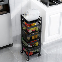 Choix amusant étagère rotative mobile de haute qualité pour légumes et fruits, support de rangement pour cuisine et salle de bain, panier rotatif