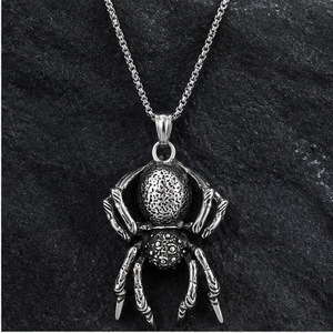 Yunnique – collier avec pendentif araignée en acier inoxydable, unisexe, style punk, bijoux à motif animal, accessoire de mode - Product Image 4