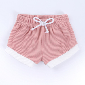 Wholesale 2022 T-shirt Shorts Set Child Solid Ribbed Sleepwear Pjs <b>Toddler</b> Summer <b>Pyjamas</b> Baby Clothing Set - Product Image 6
