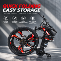 Vélo de montagne électrique pliable haute vitesse 26 pouces 250W 36V 8Ah 10Ah Suspension intégrale 21 vitesses Freins à disque mécaniques Vélo électrique à frein à disque