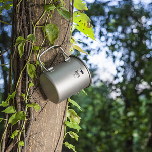 Tasse à café légère en titane pur tasse de camping avec couvercle et poignée pliable tasse à café à paroi unique pour le camping - Product Image 2