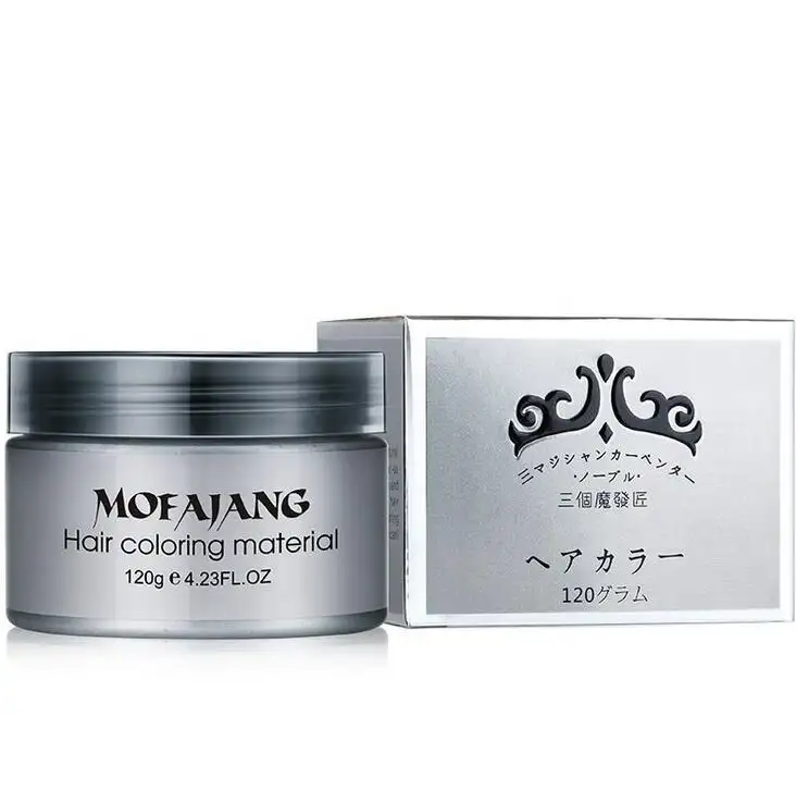 Mofajang Color Hair Disposable hair Color Wax Dye one-time molding paste Sliver Grandma Green Hair Dye Wax Mud Cream