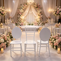 Chaises Chiavari en résine plastique en gros, empilables, portables, pour banquets, hôtels, balcons, mariages et salles à manger