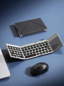 Manufacturer Rechargeable Folding Keyboard Wireless Slim Scissor Multi-Device Tri-Folding Keyboard with <b>Mouse</b> Built in - Product Image 1