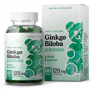 Gommes bio au Ginkgo Biloba Complément alimentaire pour le cerveau et le soutien mental pour une meilleure humeur et une meilleure concentration
