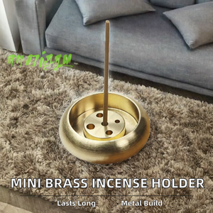 Porta <span class=keywords><strong>incienso</strong></span> mini de latón dorado de 2.7*1cm con base, múltiples orificios, lindo difusor aromático y para varillas de <span class=keywords><strong>incienso</strong></span>. - Product Image 2
