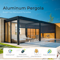 Pergola bioclimatique motorisée en alliage d'aluminium avec écran zippé pour balcon et jardin, kit DIY certifié CE, directement de l'usine