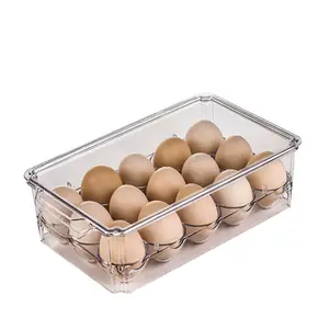 अंडा ताजा भंडारण बॉक्स अंडा भंडारण कंटेनर आयोजक बिन बड़े क्षमता अंडा धारक के लिए रेफ्रिजरेटर