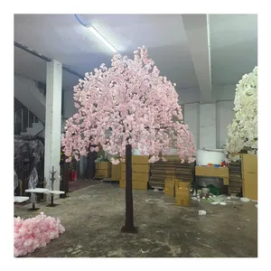 3 मीटर लंबा हल्का गुलाबी चेरी ब्लॉसम पेड़, शादी के कार्यक्रम, चर्च सजावट की आपूर्ति, इनडोर कृत्रिम फूलों का पेड़