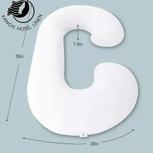 Almohada blanca suave en forma de C para mujeres embarazadas, nuevo estilo