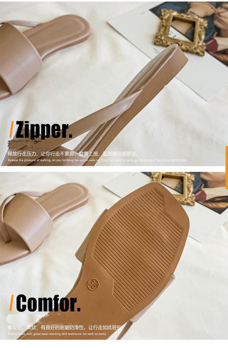 2021 Outdoor Flat Slides Slippers Non-slip Pu Flip Flops Slipper Women Summer Beach Casual Shoes