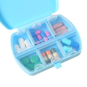 Pastillero Portátil de 6 Compartimentos, Hermético, a Prueba de Polvo y Humedad, Estuche de Almacenamiento de Medicamentos de Viaje, Mini Plástico con Tapa - Product Image 4