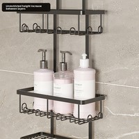 Étagère de rangement murale en fer robuste, multi-niveaux, anti-rouille, gain de place, pour salle de bain et douche