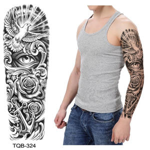 Imperméable à l'eau couleur noire chef de tribu fleur et tigre <span class=keywords><strong>tatouage</strong></span> temporaire autocollant hommes jambe épaule <span class=keywords><strong>bras</strong></span> - Product Image 4