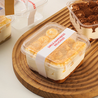 Boîte d'emballage transparente carrée en plastique PET de 1 mm d'épaisseur pour mousse, tiramisu, gâteau, dessert