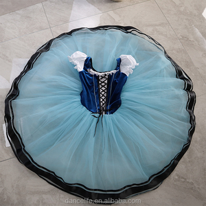 DL037 Tutu de ballet romantique pour enfant avec tulle bleu Jupe de costume de ballet <span class=keywords><strong>classique</strong></span> Robe tutu de <span class=keywords><strong>danse</strong></span> lyrique - Product Image 6