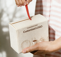 Boîte à café en carton ondulé écologique et recyclable, impression personnalisée, bande détachable pour grains de café bio, sucre, chewing-gum, gelée