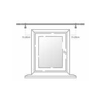 Système de rideaux complet Bojanek Industrial Easy Mount avec double rail de plafond en PVC, rail durable, glisse fluide, rouleaux et quincaillerie