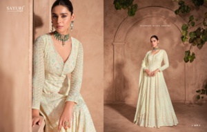 Heavy Real Georgette & Chinon Anarkali vestido con bordado de secuencia Stich trabajo vestido de novia para venta de exportación - Product Image 4