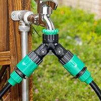 Adaptateur de raccord de robinet séparateur de tuyau d'arrosage en plastique à 3 voies avec connexion filetée pour outils d'irrigation de jardin