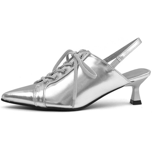 Moda sivri dantel-up bayanlar katır ve yüksek topuklu sandalet - Product Image 5