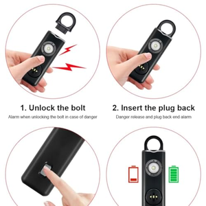 Alarma Personal de Seguridad para Mujeres, 130dB, Recargable, 70 Minutos de Duración, Llavero de Emergencia para Android - Product Image 5