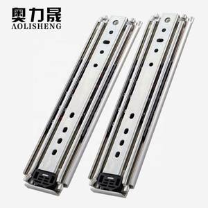 76mm de ancho 3 veces Ferrocarril rodamiento de bolas de extensión completa telescópica <span class=keywords><strong>muebles</strong></span> industrial pesado cajón ferroviario - Product Image 2