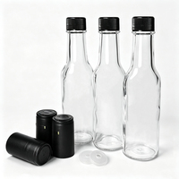 Bouteilles de sauce épicée en verre de 3 oz, 5 oz, 8 oz pour la sauce cajun maison avec capsules rétractables, bouteilles d'extrait de vanille