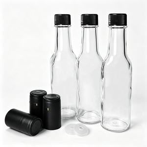 Mini Botellas de Vidrio para Salsa Picante de 3oz, 5oz y 8oz, Paquete para Salsa <span class=keywords><strong>Cajun</strong></span> Casera con Cápsulas Retráctiles, Botellas para Extracto de Vainilla - Product Image 3