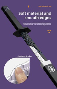 Espada de Juguete <span class=keywords><strong>Katana</strong></span> de Espuma de PU de 39.37'' con Diseño de Demonio, Espada Samurai Suave, Resistente y Ligera para Niños, Cosplay, Halloween, Accesorio de Escenario - Product Image 4