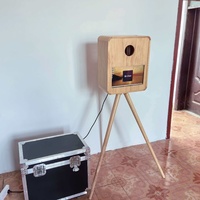 Cabina de Fotos Instantánea con Pantalla Táctil Vertical de 15.6 Pulgadas, Luces Circulares, Compatible con SLR y iPad