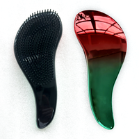 Brosse à cheveux démêlante en nylon à manche magique or rose de luxe de marque privée pour cheveux bouclés
