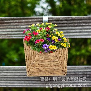 Gourd Woven Storage Basket Rectangle Wall Mounted <b>Kitchen</b> Vegetable Organizer Eco Friendly Rattan Basket - Product Image 2