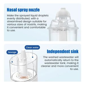 Горячая распродажа, пластиковый ирригатор для носа, независимая раковина, силиконовая насадка для инъекций Вентури, многоступенчатая Чистка дома, спрей для носа - Product Image 5