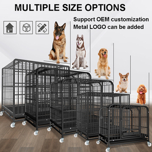 Cage pour chien en métal robuste M L XL, anti-évasion, avec roulettes et plateau, pour grands chiens, usage intérieur - Product Image 5