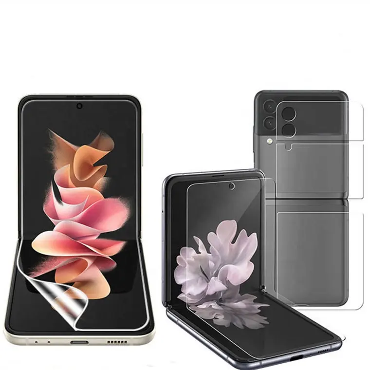 Гидрогелевая защитная пленка из ТПУ для мобильного телефона с индивидуальным логотипом для Samsung Galaxy Z Flip 3 4, Защитная пленка для экрана
