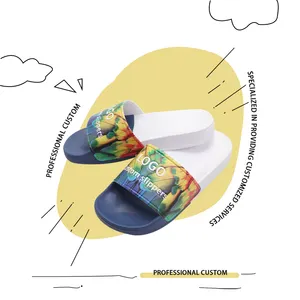 Sandalias con estampado de logotipo personalizado para hombre y mujer, chanclas de Pvc con logotipo personalizado