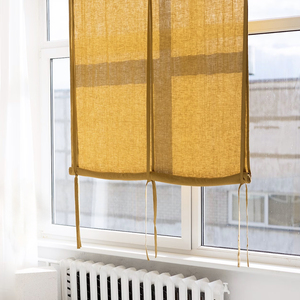 Tenda in Lino Arrotolabile Personalizzata <span class=keywords><strong>con</strong></span> Effetto Stonewashed e <span class=keywords><strong>Lacci</strong></span> di Fissaggio - Product Image 3