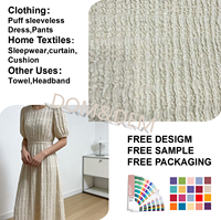 Tissu Crêpe Ondulé Creux en Polyester Spandex 185 GSM, Résistant aux Plis, Texturé, Léger pour Robe, Jupe, Haut, Rideau, Sac