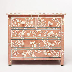 Mueble de Salón de Diseño Moderno con Incrustaciones de Hueso, Gabinete de 5 Cajones para Decoración del Hogar, Nuevo Diseño, Gabinetes de Almacenamiento Hechos a Mano con Incrustaciones de Hueso para el Hogar - Product Image 1