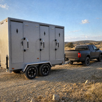 WECARE Remorque Sanitaire Portable 3 Unités, Toilettes Mobiles de Luxe avec Salle de Douche, Location pour Événements Extérieurs, Salle de Bain Publique Préfabriquée