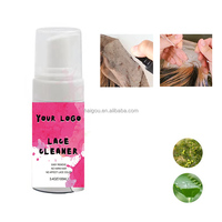 Shampoo pour perruques à base d'huile de coco avec étiquette personnalisée et logo, nettoyant moussant pour dentelle avec brosse de nettoyage