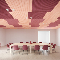 Panneaux acoustiques modernes pour plafond, absorbants le son, verts, 60x60cm, ignifuges en feutre PET, installation suspendue