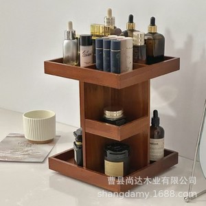 360-degree rotating cosmetic storage box, layered organization tabletop, lipstick and skincare product rack - Product Image 2