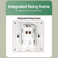 Interrupteurs muraux élégants sans cadre 1/2/3/4 gangs 1/2 voies, prise de courant, fabrication PC, grand panneau 220V pour la décoration intérieure