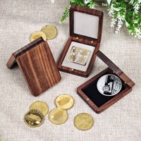 Boîte à médailles carrée en bois de noyer noir écologique, pour récompenses, pièces commémoratives militaires, rangement de bijoux, cadeau gravé