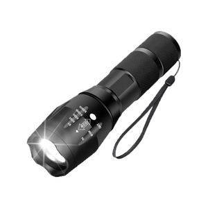 Vente flash Lampe torche LED rechargeable zoomable A100 T6 Puissante torche Batterie 18650 5 modes d'éclairage Alliage d'aluminium Camping en plein air - Product Image 1