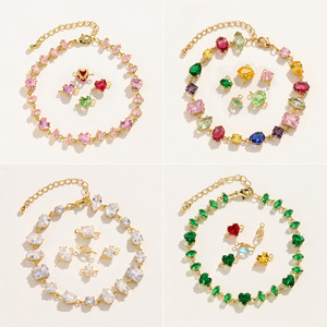 Pendentifs en zircon coloré de Nantong, en forme de cœur, ovale, goutte d'eau, en verre, accessoires de bijoux DIY pour la fabrication de bracelets - Product Image 4